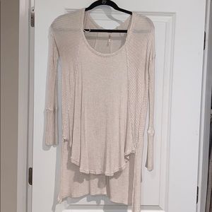 Free People Scoop Neck High-low Thermal Long Sleve